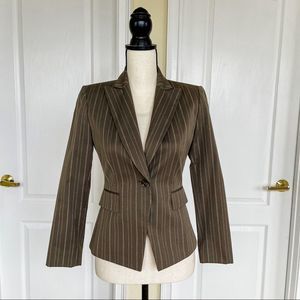 Antonio Melani Size 0 Mocha Pin-Stripped Statement Blazer